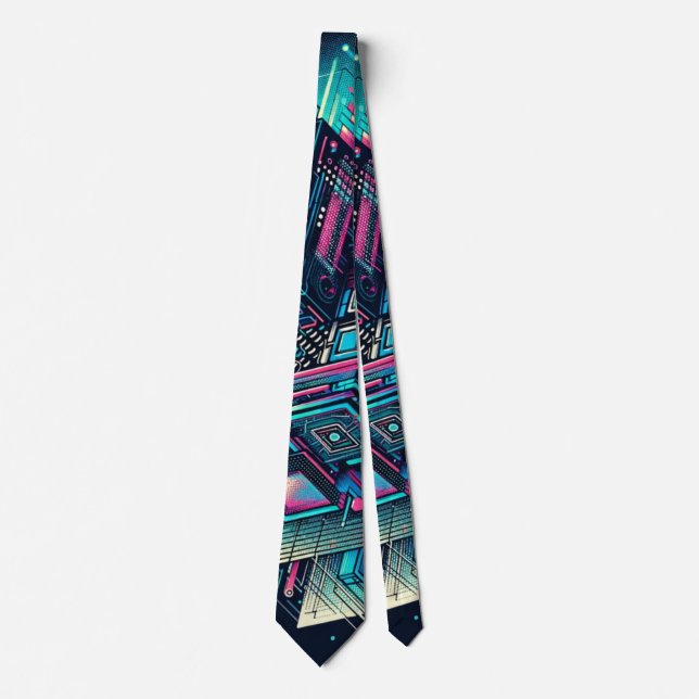 Cybernetic Dreamscape Neck Tie (Front)
