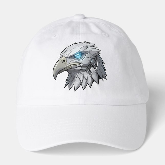 Cybernetic Eagle Head Futuristic Robotic Bald Eagl Hat (Front)