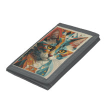 CYBERNETIC KITTY CAT ABSTRACT GEOMETRIC CUBISM