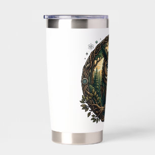 Cybernetic Owl Nature vs Technology Steampunk Insulated Tumbler