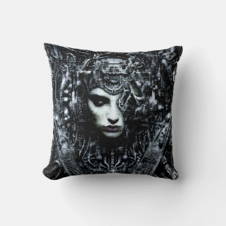 Cybernetic Serenity Throw Pillow