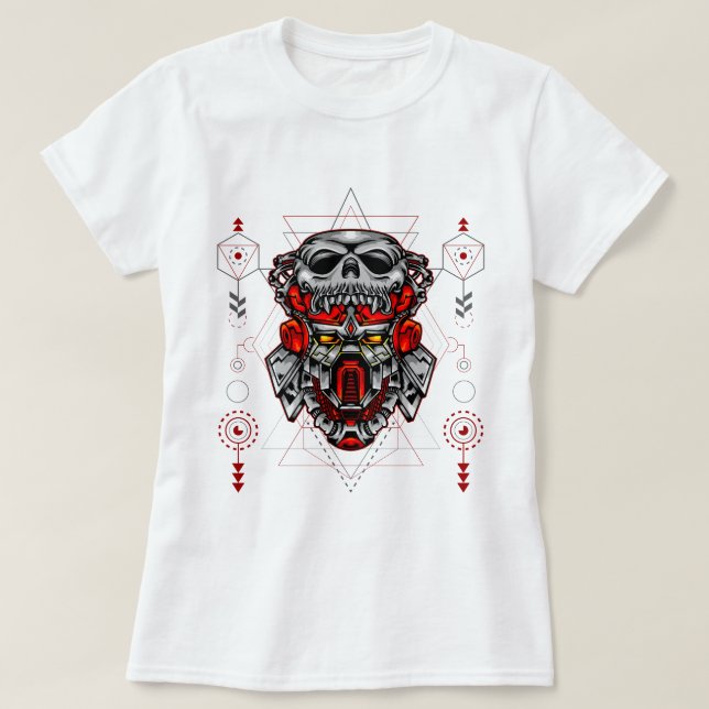 Cybernetic Skull T-Shirt (Design Front)