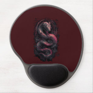 Cybernetic Snake Red Black Gaming Mousepad