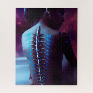 Cybernetic Spine Cyberpunk Woman Jigsaw Puzzle