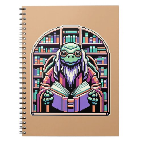 Cybernetic Turtle Librarian _ Pixel Wisdom Keeper Notebook
