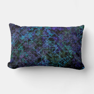 cybernetic veins, in blue and green : lumbar pillow