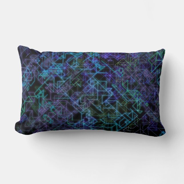 cybernetic veins, in blue and green : lumbar pillow (Front)
