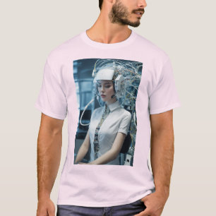 Cybernetic Visions: Futuristic Office Aesthetics T-Shirt