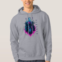 Cybernetic Wolf Inferno–Neon Flame Cyberpunk