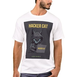 CyberPaws: Hacker Cat Illustration T-Shirts