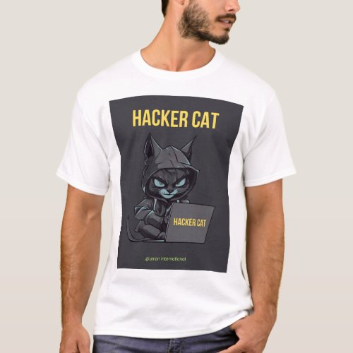 CyberPaws Hacker Cat Illustration T_Shirts