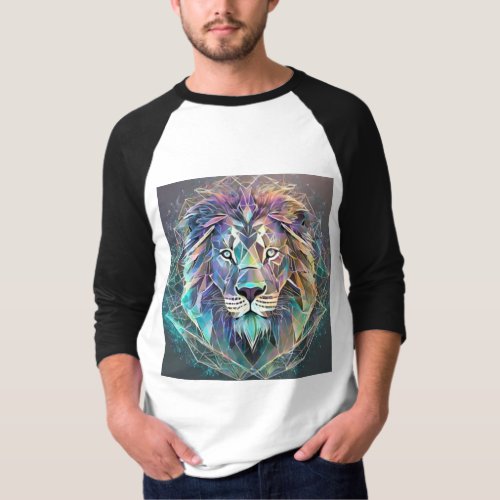 CyberPride Futuristic Geometric Lion T_Shirt 