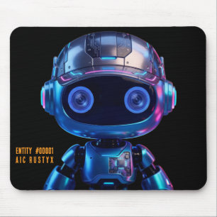 Cyberpunk AI Robot Mouse Pad #00001 AIC Rustyx