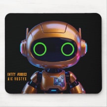 Cyberpunk AI Robot Mouse Pad #00003 | AIC Rustyx