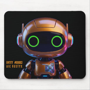 Cyberpunk AI Robot Mouse Pad #00003   AIC Rustyx