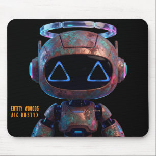 Cyberpunk AI Robot Mouse Pad #00005   AIC Rustyx