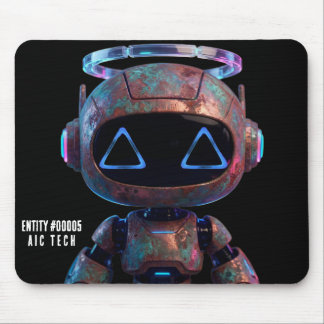 Cyberpunk AI Robot Mouse Pad #00005 | AIC Rustyx