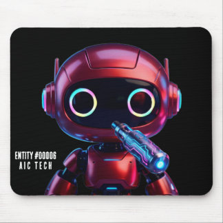 Cyberpunk AI Robot Mouse Pad #00006 | AIC Rustyx