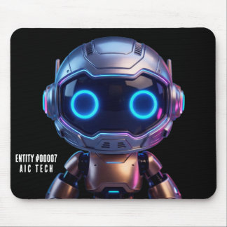 Cyberpunk AI Robot Mouse Pad #00007 | AIC Rustyx
