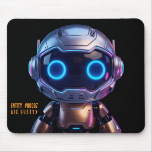 Cyberpunk AI Robot Mouse Pad #00007   AIC Rustyx