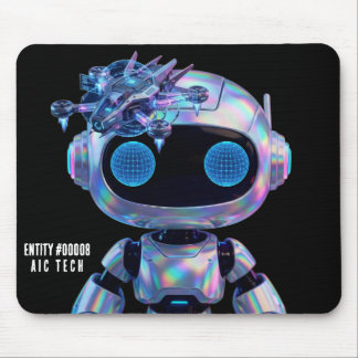 Cyberpunk AI Robot Mouse Pad #00008 | AIC Rustyx