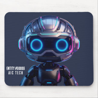 Cyberpunk AI Robot Mouse Pad #00009 | AIC Rustyx