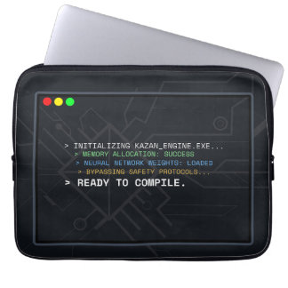 Cyberpunk AI Terminal Boot Sequence Laptop Sleeve