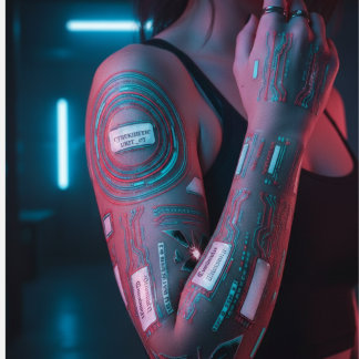 Cyberpunk Android Interface Custom Tattoo Sheet