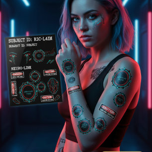 Cyberpunk Android Interface Custom Tattoo Sheet