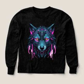 Cyberpunk Animal Portrait – Futuristic Neon Tri-Blend Shirts