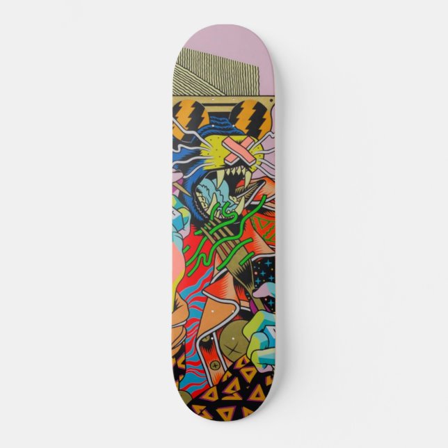cyberpunk, anime, manga, acid, cyber, art, skateboard (Front)
