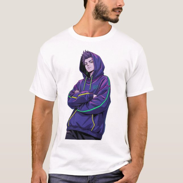 Cyberpunk Anime Streetwear Hoodie Character T-Shirt (Front)