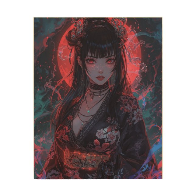 "Cyberpunk Anime Wall Art – Dark Futuristic Sorcer (Front)