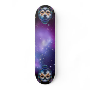 Cyberpunk Astronaut Dogs Fantasy Space Galaxy Skateboard