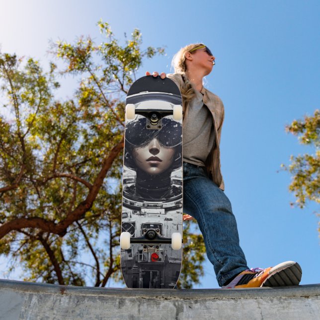 Cyberpunk Astronaut Girl Skateboard (Outdoor 1)