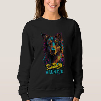 Cyberpunk Australian Shepherd Walking Club Futuris Sweatshirt