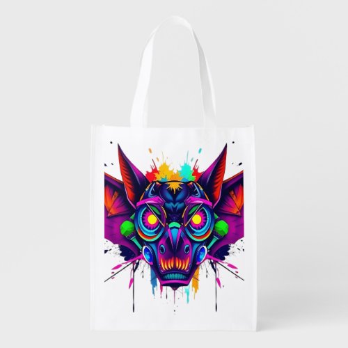 Cyberpunk Bat Head Tote Bag