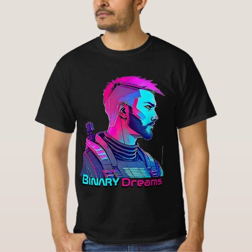 Cyberpunk Binary Dreams T_shirt