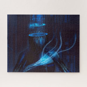 Cyberpunk Brain Data Breach Jigsaw Puzzle