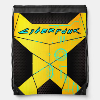 Cyberpunk • Carbon • Hud • Gamer • Drawstring Bag