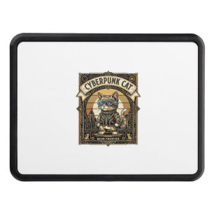 Cyberpunk Cat Cat Cyberpunk Vintage Hitch Cover