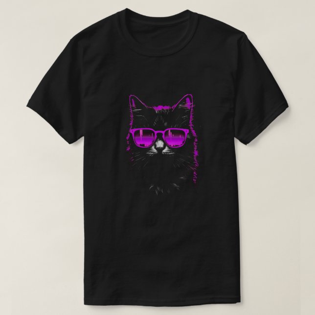 Cyberpunk Cat Design T-Shirt (Design Front)