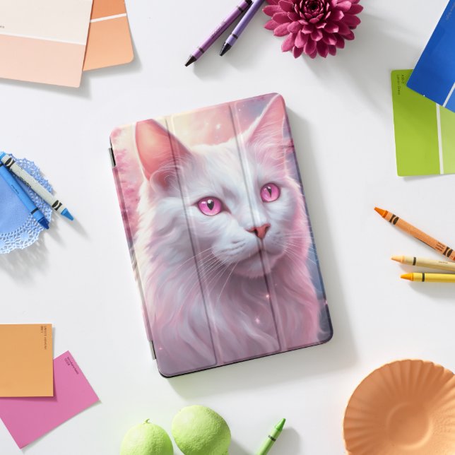 Cyberpunk Cat iPad Pro Cover (Desk)