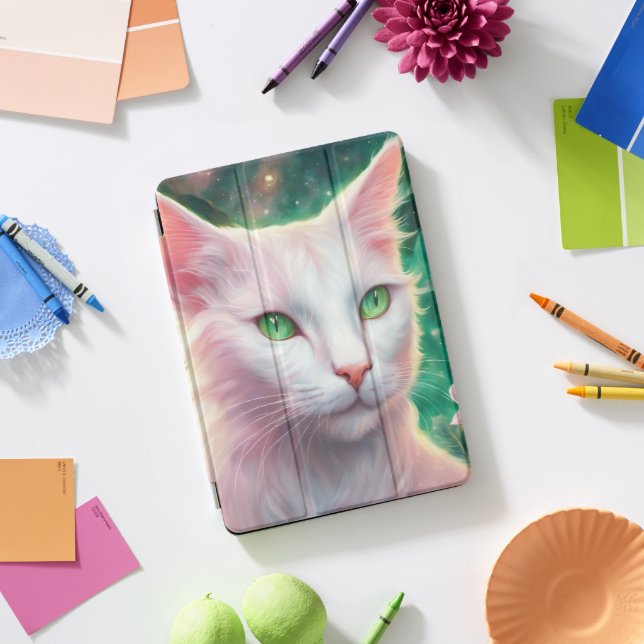 Cyberpunk Cat iPad Pro Cover (Desk)