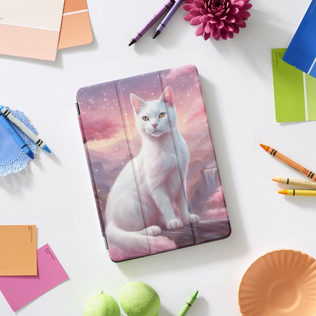 Cyberpunk Cat iPad Pro Cover (Desk)