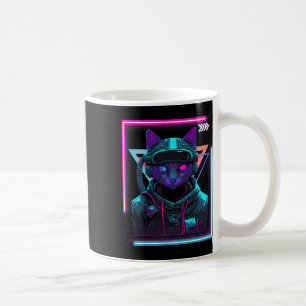 Cyberpunk Cat Kitty Punker Futuristic Cyber Punk Coffee Mug
