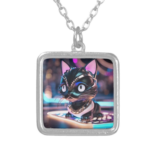 Cyberpunk Cat  - Necklace (Front)