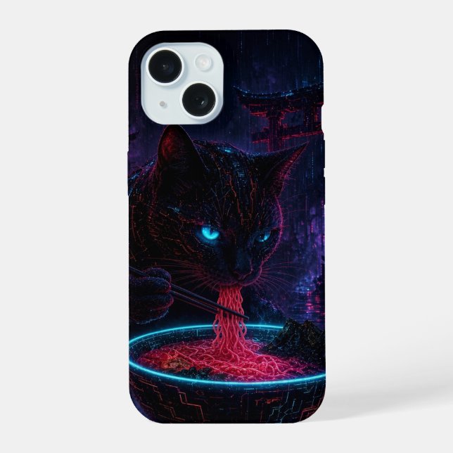Cyberpunk Cat Ramen Iphone Case (Back)