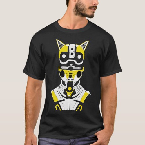 Cyberpunk Cat Samurai T_Shirt