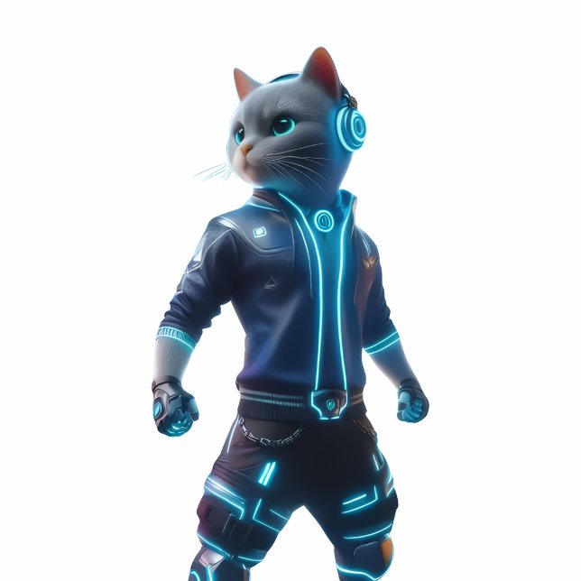 Cyberpunk Cat Wrapping Paper –Futuristic Neon Gift (Creator Uploaded)